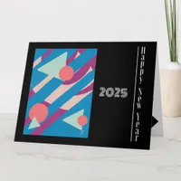 New Year - Geometric oil shapes vintage colors Card