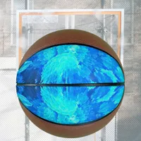 Abstract, modern, turquoise mosaic basketball