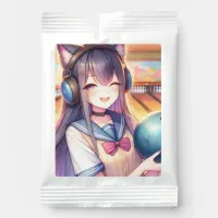 Pretty Anime Girl in Bowling Birthday Party Hot Chocolate Drink Mix