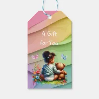 Baby Girl and her Teddy Bear | It's a Girl Gift Tags