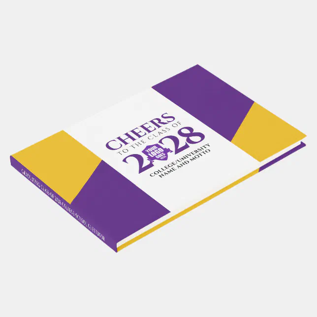 Purple Gold School College University Graduation  Guest Book