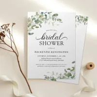 Modern Eucalyptus Green Bridal Shower  Invitation