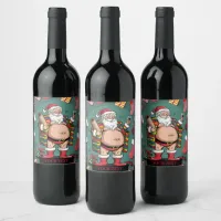 Jolly Happy Father Christmas  Wine Label