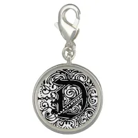 Monarchia Black "D" Round Charm