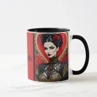 Red Heart Goth Lady Mug