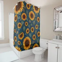 Vibrant Sunflower Shower Curtain Set