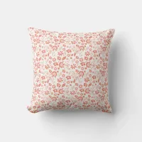 Stylish Coral Peach Tropical Garden Flowers Throw Pillow