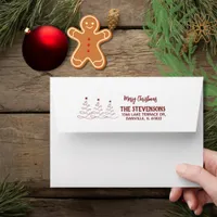 Christmas Tree Red Text Address Envelope