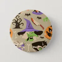 Halloween vintage pattern button