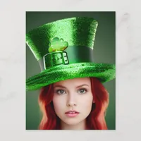 Saint Patricks Day Woman Postcard