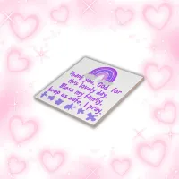 Christian Prayer for kids Purple & Pink | Ceramic Tile