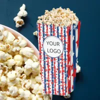 Stars Stripes Red Blue Logo Business Popcorn Box