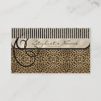 Comb and Curls Leopard ID319 Appointment Card