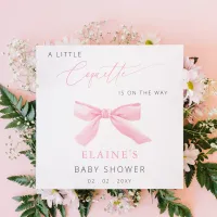 Baby Is on the WAY Pink Bow Girl Baby Shower Napkins