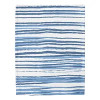 Modern Blue and White Coastal Stripes Duvet Cover