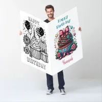 Jumbo-Sized Cupcake and Coloring Page Birthday Card