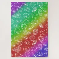 Rainbow Shellfish Pattern 20" x 30" Jigsaw Puzzle