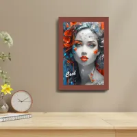 Abstract Oil Sketch Girl Framed Art