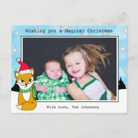 Christmas Fox Cute Personalized Photo Card