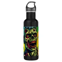 Spooky Zombie Comic Book Pop Art Stainless Steel Water Bottle