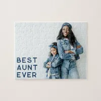 Navy Best Aunt Ever Photo Jigsaw Puzzle