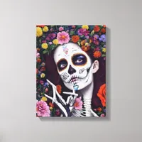 Day of the Dead AI Generated Stretched Canvas