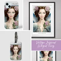 Vintage Inspired Winged Fairy Luggage Tag