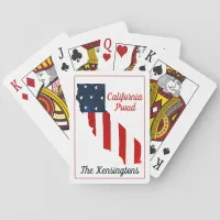 California Proud USA American Flag Watercolor Poker Cards