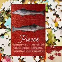 Pisces the Fish Zodiac Sign Birthday Party Jigsaw Puzzle