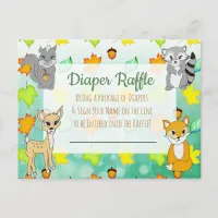 Diaper Raffle Baby Shower Game Forest Animals Postcard