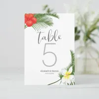 Tropical Floral Wedding Table Number ID475