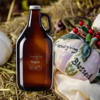 Fall Friendsgiving Thanksgiving Name etched Growler