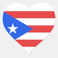 Puerto Rico Flag Heart Sticker