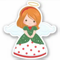 Cute Ginger Christmas Angel Sticker