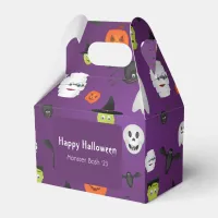 Cute Halloween Monsters on Purple Favor Boxes