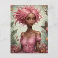 Pink Hair Goddess Postcard