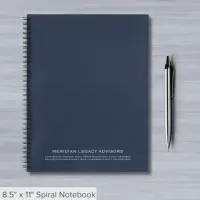 Navy Blue and Gray Business Spiral Notebook