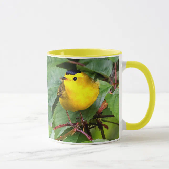 Beautiful Wilson's Warbler in the Cherry Tree Mug