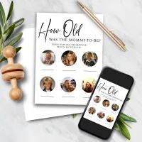 DOWNLOADABLE How Old Was Mommy Baby Shower Game Invitation