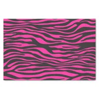 Pink and Black Zebra Stripes Tissue Paper