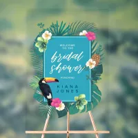 Watercolor Tropical Bridal Shower Teal ID577 Acrylic Sign