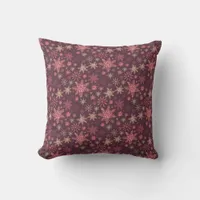 Double Sided Pink Snowflakes Christmas Throw Pillow