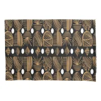 Caribbean Tribal Mudcloth: Black, White, Gold Pillow Case