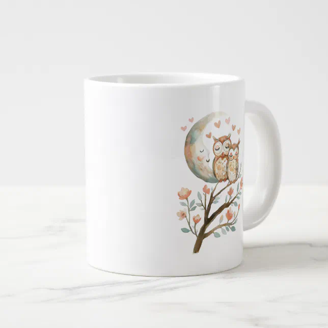 Love You Mommy Cute Owl And Baby Love  Giant Coffee Mug