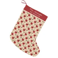 Red Apple Pattern Teacher Appreciation Small Christmas Stocking