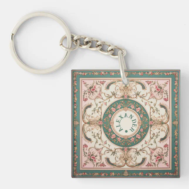 Persian Carpet Floral  Keychain