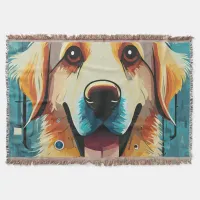 Happy Golden Retriever Throw Blanket