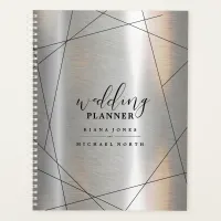 Metallic Geometric Wedding Plans Silver/Blk ID648 Planner