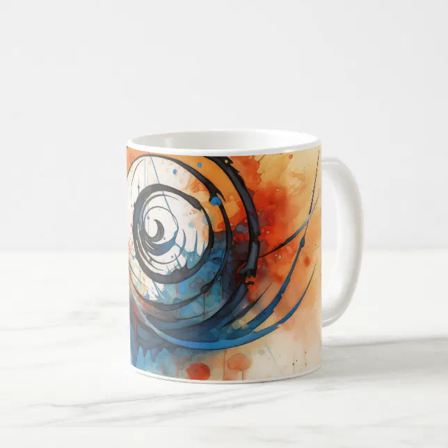 Wormhole in Time ink and watercolor Coffee Mug