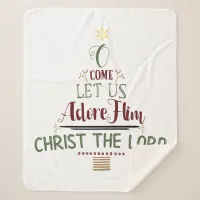 CUSTOMIZABLE O Come Let Us Adore Him Sherpa Blanket